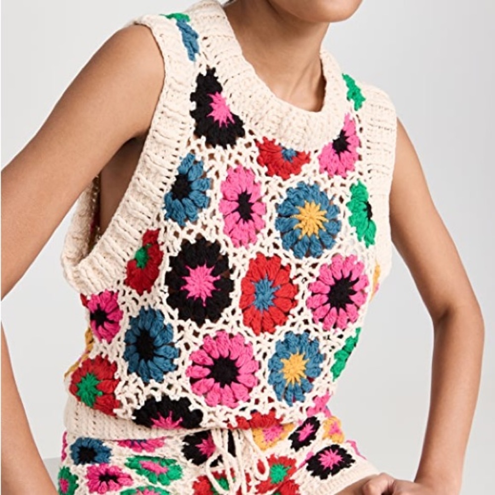 FARM Rio Multicolor Crochet Tank Top NWOT - Picture 2 of 9